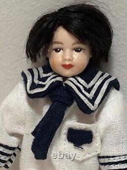 Dolls house miniature 112 sailor suit boy + girl dolls by HEIDI OTT