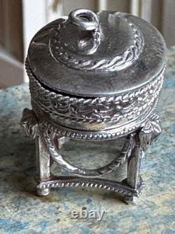 Dolls house miniature 112 silver 925 tea caddy by TUNBRIDGE WELLS MINIATURES