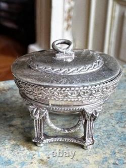 Dolls house miniature 112 silver 925 tea caddy by TUNBRIDGE WELLS MINIATURES