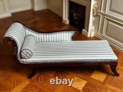 Dolls house miniature 112 vintage ARTISAN chaise longue by DAVID BOOTH