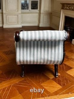 Dolls house miniature 112 vintage ARTISAN chaise longue by DAVID BOOTH