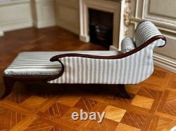 Dolls house miniature 112 vintage ARTISAN chaise longue by DAVID BOOTH