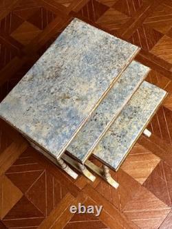 Dolls house miniature 112 vintage ARTISAN nest of tables by HELEN O'KEEFE