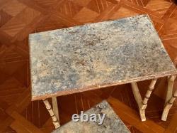 Dolls house miniature 112 vintage ARTISAN nest of tables by HELEN O'KEEFE