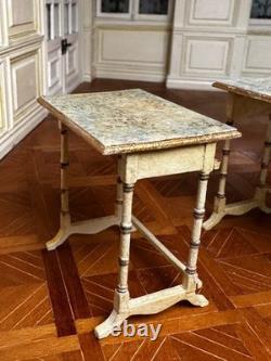 Dolls house miniature 112 vintage ARTISAN nest of tables by HELEN O'KEEFE