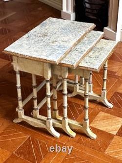 Dolls house miniature 112 vintage ARTISAN nest of tables by HELEN O'KEEFE