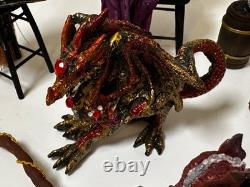 Dolls house miniature 112 witch wizard spooky job lot dragon, cat