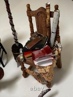 Dolls house miniature 112 witch wizard spooky job lot dragon, cat