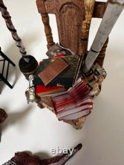 Dolls house miniature 112 witch wizard spooky job lot dragon, cat