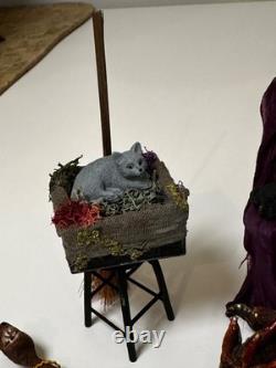 Dolls house miniature 112 witch wizard spooky job lot dragon, cat