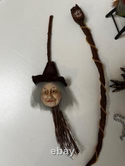 Dolls house miniature 112 witch wizard spooky job lot dragon, cat