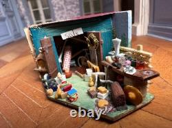 Dolls house miniature 1144 ARTISAN garage / yard sale 2002