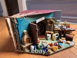 Dolls house miniature 1144 ARTISAN garage / yard sale 2002