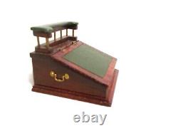 Dolls house miniature ARTISAN JOAN BLENKENSOPP SLOPED WRITING BOX WITH LEATHER