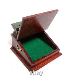 Dolls house miniature ARTISAN JOAN BLENKENSOPP SLOPED WRITING BOX WITH LEATHER