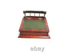 Dolls house miniature ARTISAN JOAN BLENKENSOPP SLOPED WRITING BOX WITH LEATHER