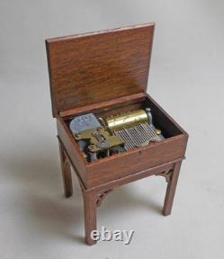 Dolls house miniature ARTISAN WORKING Music Box Table by Gerald Crawford