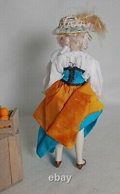 Dolls house miniature Artisan Doll Handmade Nell Gwyn in 17th century costume