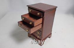 Dolls house miniature Artisan Escutcheon Specimen Chest