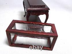 Dolls house miniature BESPAQ TOP QUALITY DISPLAY / TROPHY CASE IN MAHOGANY RED