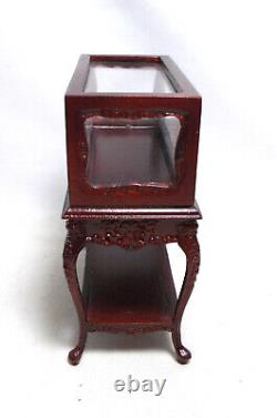 Dolls house miniature BESPAQ TOP QUALITY DISPLAY / TROPHY CASE IN MAHOGANY RED