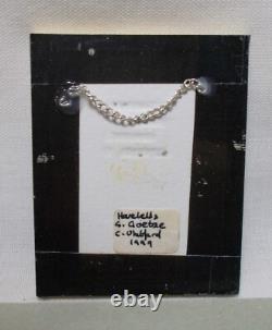 Dolls house miniature CHRIS SPARROW PAINTING OF HAREBELLS GIRL WITH FLOWERS