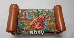 Dolls house miniature Figural Petit Point JBM 16th Century French Sleigh CHAISE