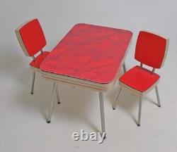 Dolls house miniature Formica table and pair of chairs by USA Artisan