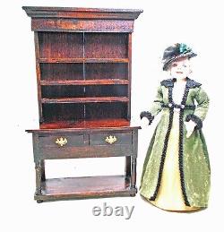 Dolls house miniature Handmade Artisan Escutcheon Jacobean 2 Drawer Dresser A/F