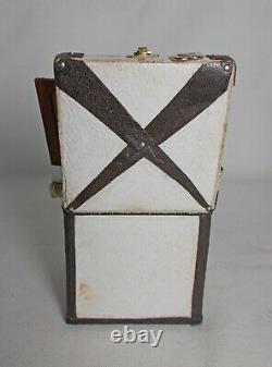 Dolls house miniature Handmade Leather Filled Sailor / Captain Trunk (B)