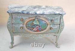 Dolls house miniature Maritza Moran Bombe Chest stunning handpainted