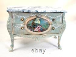 Dolls house miniature Maritza Moran Bombe Chest stunning handpainted