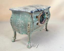 Dolls house miniature Maritza Moran Bombe Chest stunning handpainted