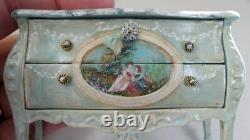Dolls house miniature Maritza Moran Bombe Chest stunning handpainted