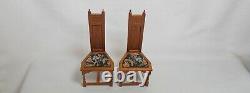 Dolls house miniature PAIR JBM CHAIRS upholstered Antique floral Petit Point