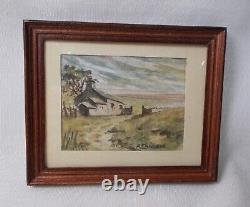 Dolls house miniature Painting signed by A. CRAVEN. BRONTE MOOR