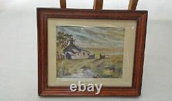 Dolls house miniature Painting signed by A. CRAVEN. BRONTE MOOR