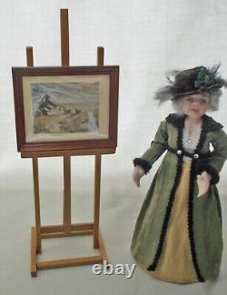 Dolls house miniature Painting signed by A. CRAVEN. BRONTE MOOR