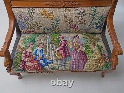 Dolls house miniature Quality Sofa / Settee with Antique Austrian Petit Point