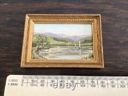 Dolls house miniature artist produced charming little painting