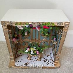 Dolls house miniature room box diorama display cabinet flower hall