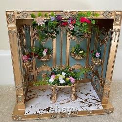 Dolls house miniature room box diorama display cabinet flower hall