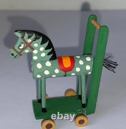 Dollshouse Miniature Artisan Chris Sturgess Lief Push Along Horse Toy