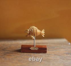 Dollshouse Miniature Carved Wood Prehistoric Fish 112 OOAK By ARTIST PigeonOak