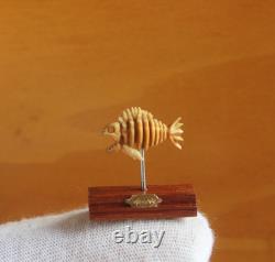 Dollshouse Miniature Carved Wood Prehistoric Fish 112 OOAK By ARTIST PigeonOak