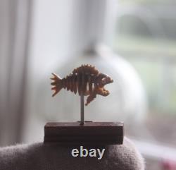 Dollshouse Miniature Carved Wood Prehistoric Fish 112 OOAK By ARTIST PigeonOak