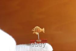 Dollshouse Miniature Carved Wood Prehistoric Fish 112 OOAK By ARTIST PigeonOak