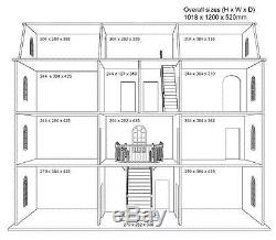 Downton Manor Dolls House & Basement Unpainted Dolls House Kits 1 12 Scale