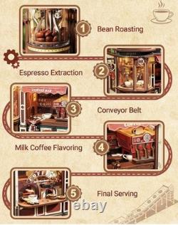Dream Coffee Factory Mechanical Miniature House Kit for Adults EAB02