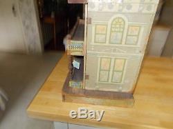 Early 1900s Bliss Or Reed Wood And Lithographed Large Size Dollhouse Opening Fro